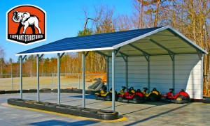 Custom carports can be used for go-karts.