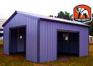 Blue Side Entry Metal Shed by Carport.com