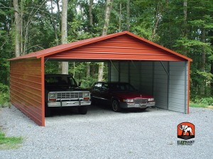 metal-carport-Elephant-Structures Deluxe Double Wide Metal Carport from Elephant Structures