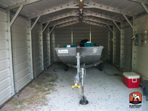 Boat storage using a carport