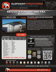 20x26 Garage