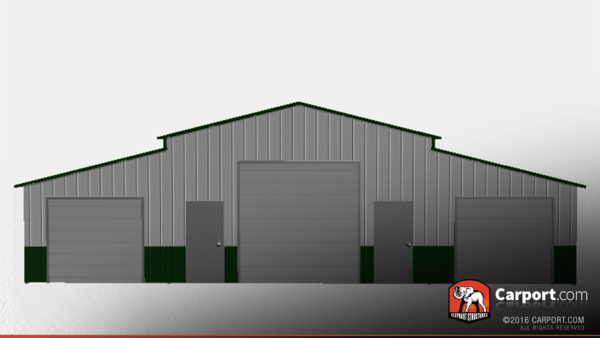 40' x 40' Three Door Ridgeline Style Steel Barn