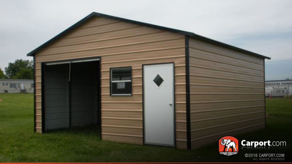 18x21 One Car Metal Garage