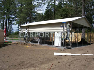 Installing the metal roof and siding