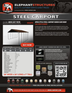 Open Style Steel Carport