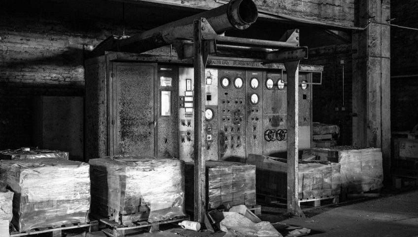 Factory meters left unattended in a metal building carport factory